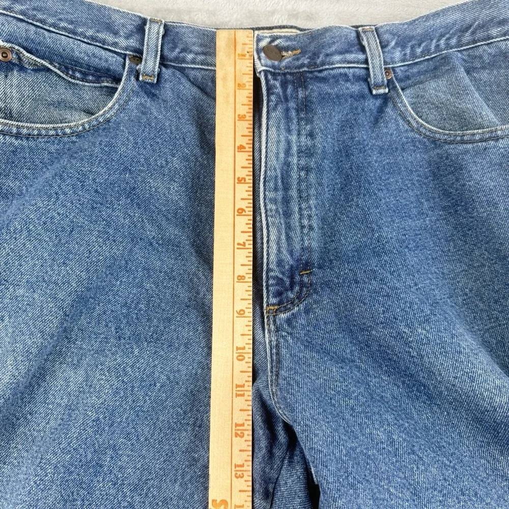 L.L.Bean Flannel Lined Jeans Mens 36x34 Classic Fit Blue Denim Straight Leg Warm